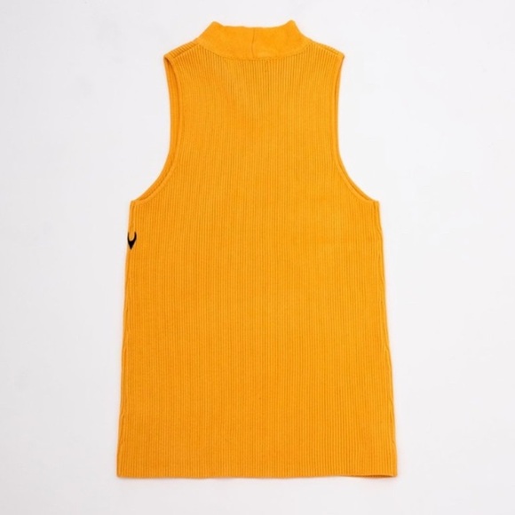 SOLD—FANG NYC Unisex Bow Knit Tank in Yellow - Picture 3 of 7
